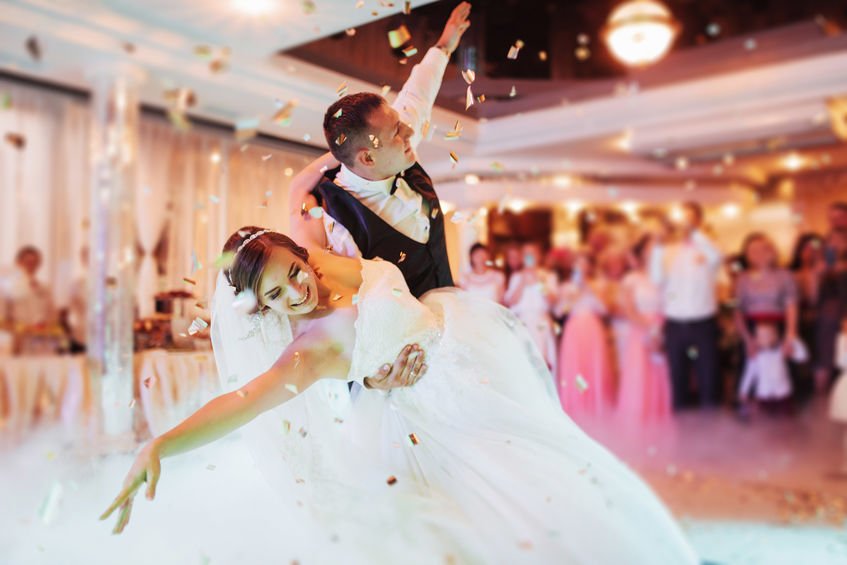 Happy Bride And Groom Their First Dance Reading PA Wedding DJ